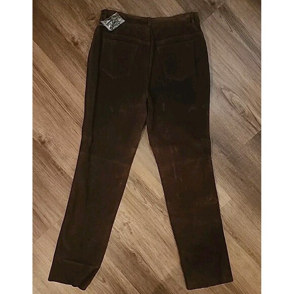 Territory By Sportables NWT Womens Leather Pants Brown 12 Straight MRP $145 - Picture 10 of 10